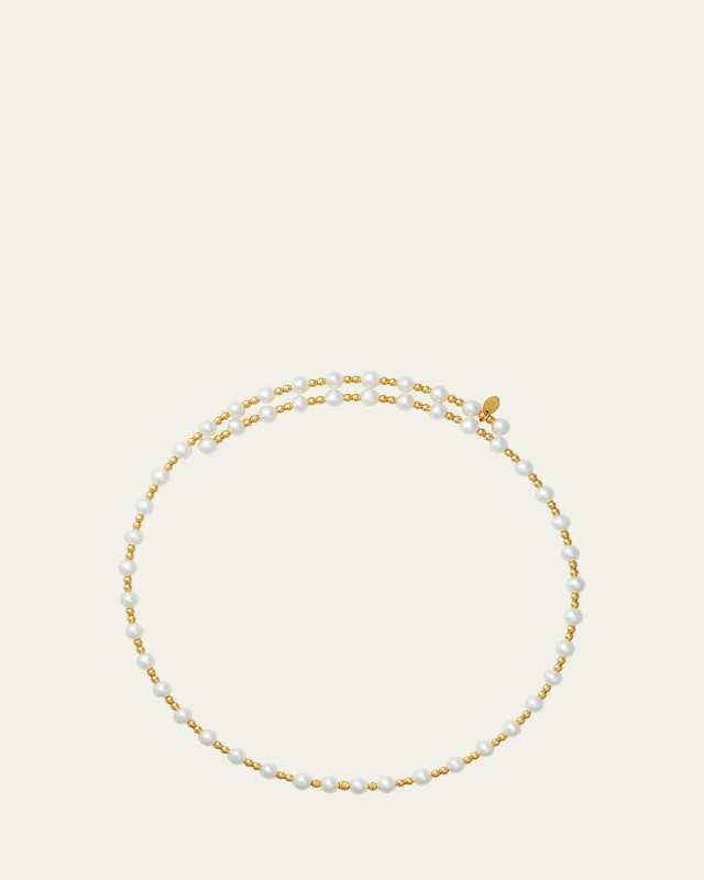 18K Yellow Gold Campania Mini Multi Pearl Necklace